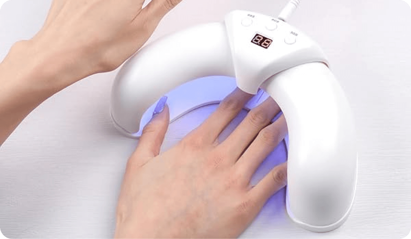 FungaBeam device used as part of an at-home nail care routine